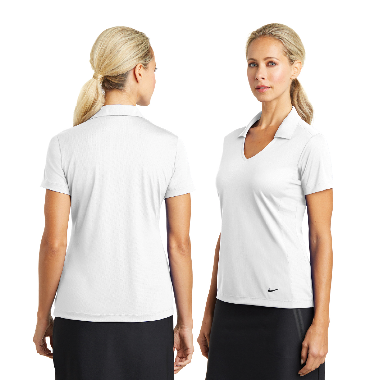 Nike Women's Dri-FIT Vertical Mesh Embroidered Polo - Black