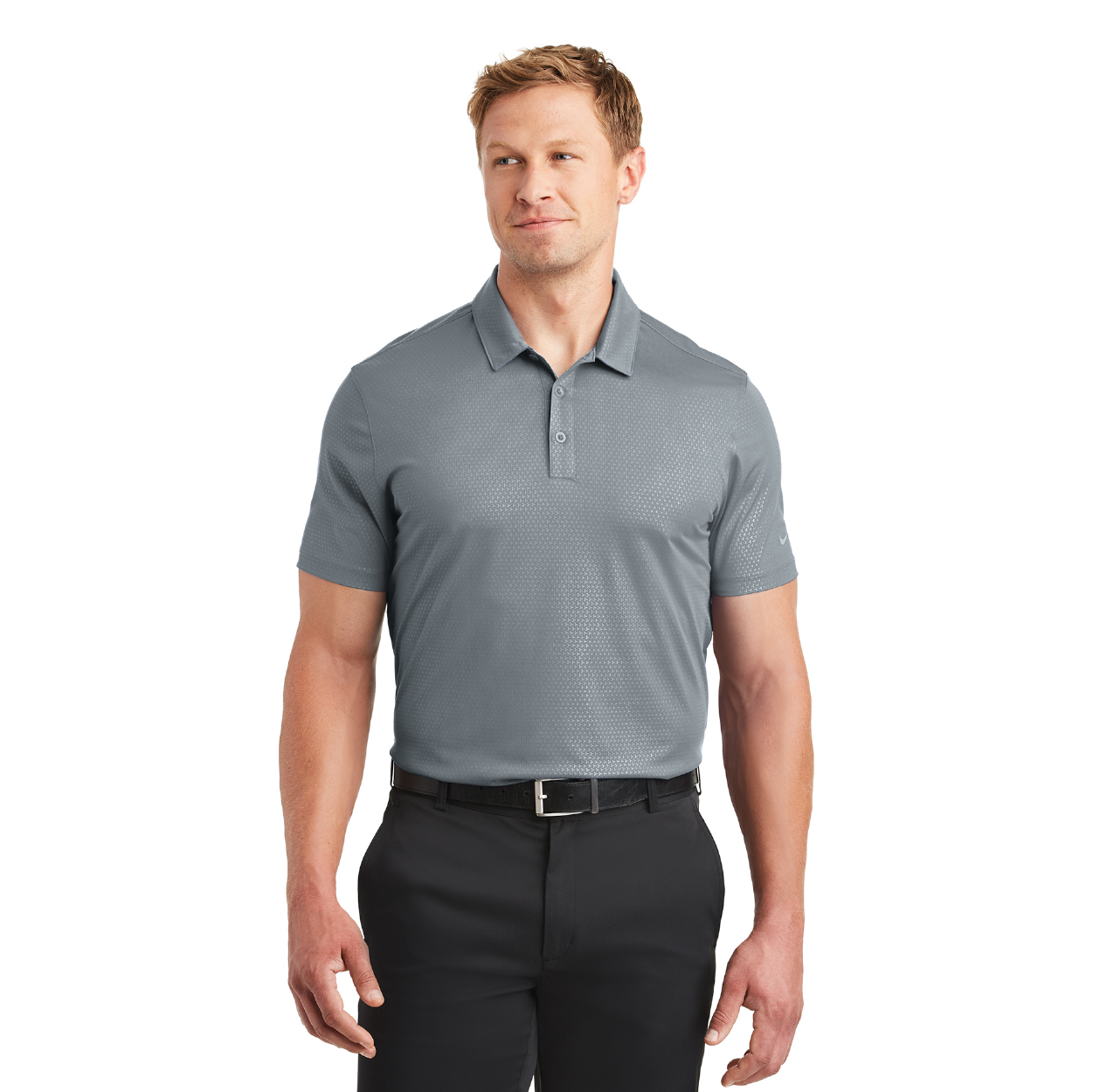 Nike Dri-FIT Embossed Tri-Blade Embroidered Polo - Cool Grey