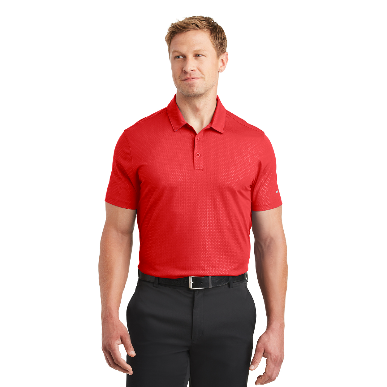 Nike Dri-FIT Embossed Tri-Blade Embroidered Polo - Marine Blue