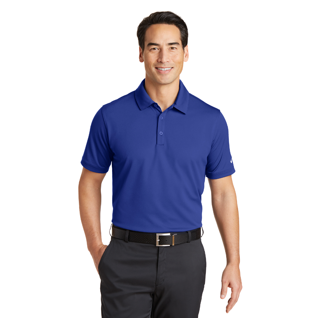 Nike Dri-FIT Solid Icon Pique Modern Fit Embroidered Polo - Light Photo Blue