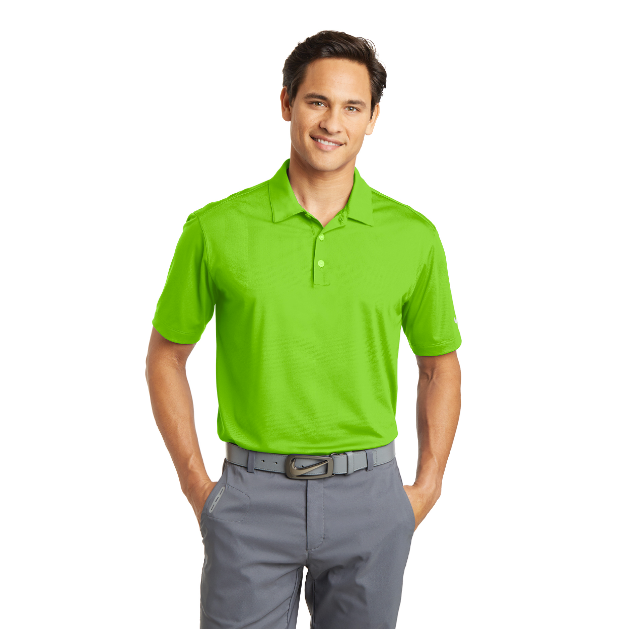 Nike Dri-FIT Vertical Mesh Embroidered Polo - Gym Blue