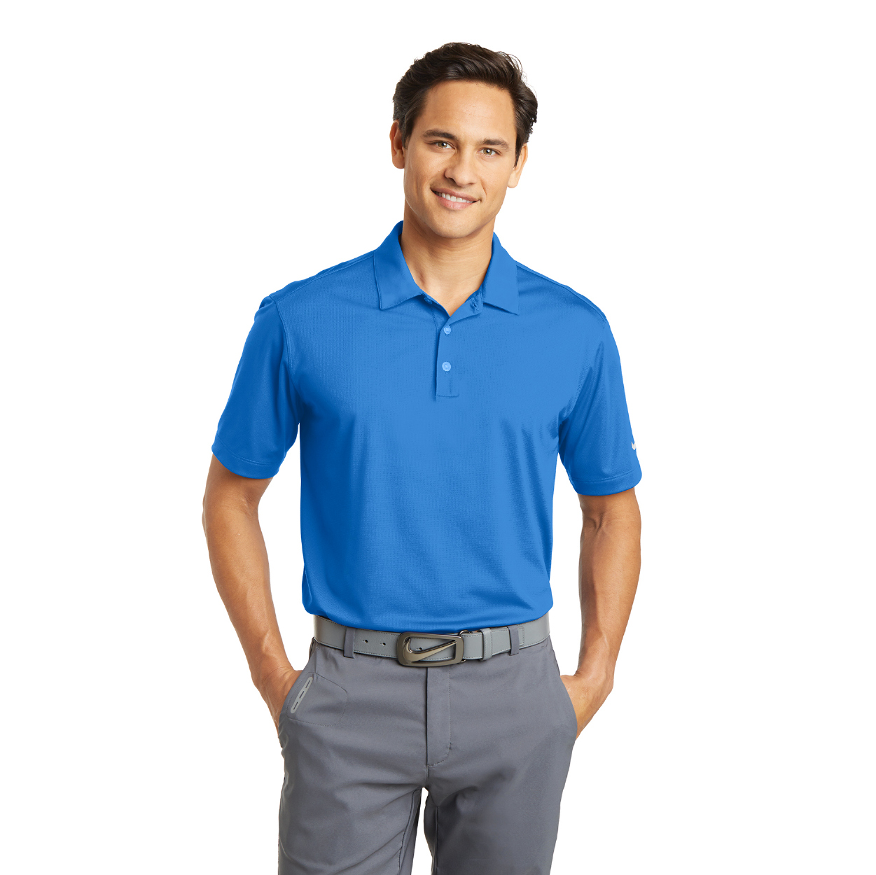 Nike Dri-FIT Vertical Mesh Embroidered Polo - Old Royal Blue