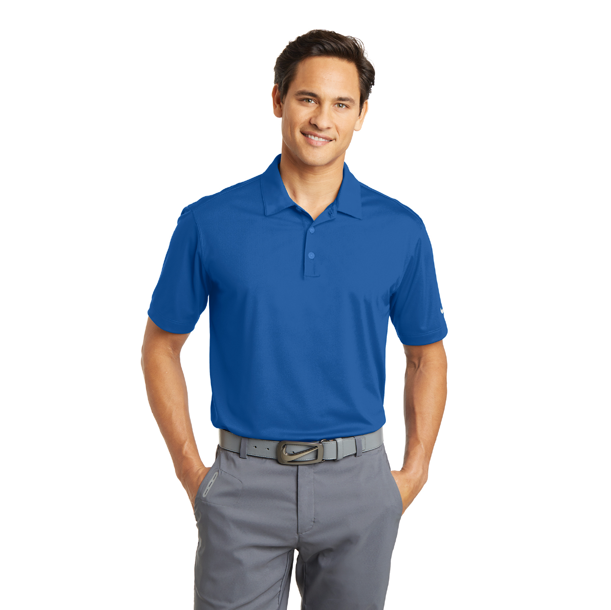 Nike Dri-FIT Vertical Mesh Embroidered Polo - University Red