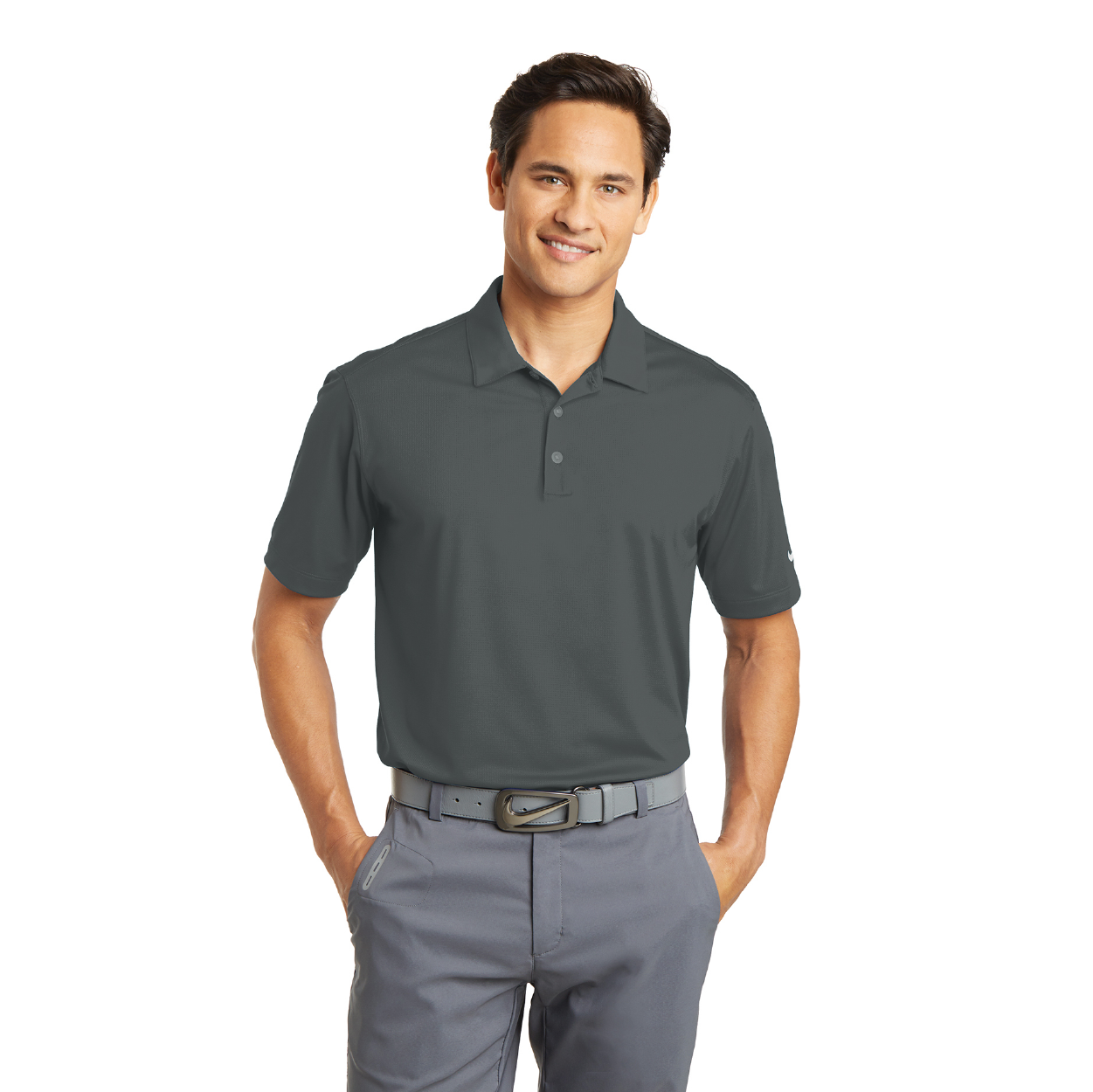 Nike Dri-FIT Vertical Mesh Embroidered Polo - Blustery Blue