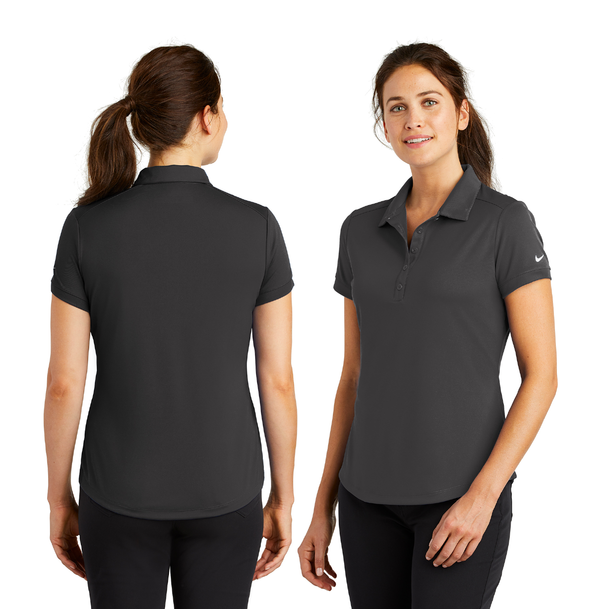 Nike Women's Dri-FIT Players Modern Fit Embroidered Polo - Black