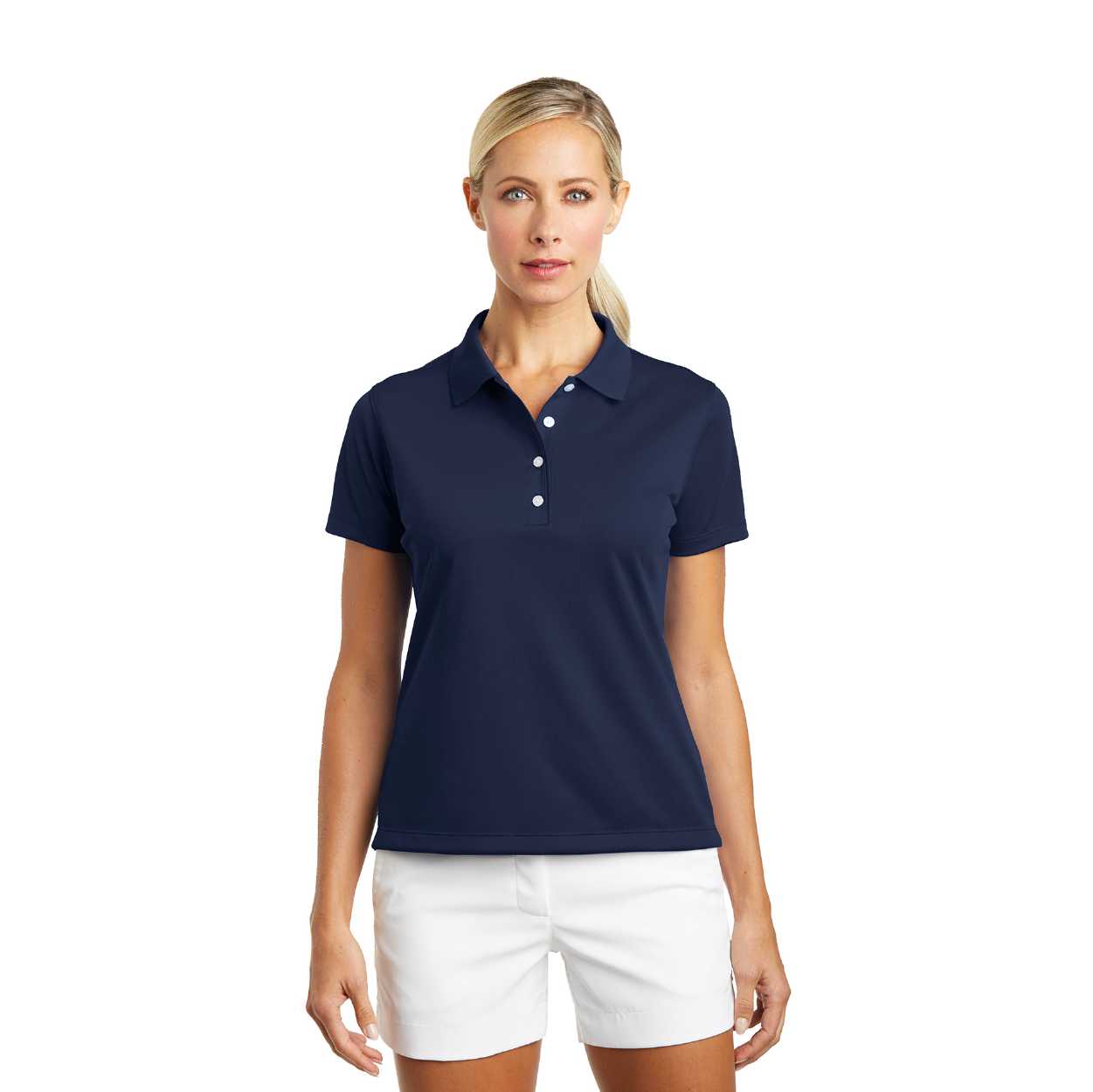 Nike Women's Tech Basic Dri-FIT Embroidered Polo - Midnight Navy Blue