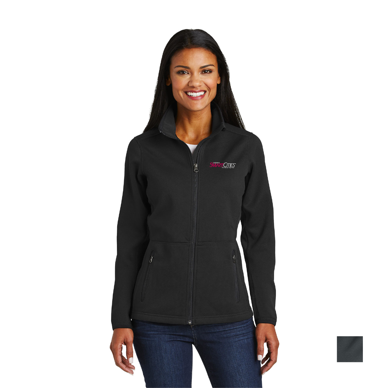 Port Authority Women's Pique Fleece Embroidered Jacket - Graphite Grey