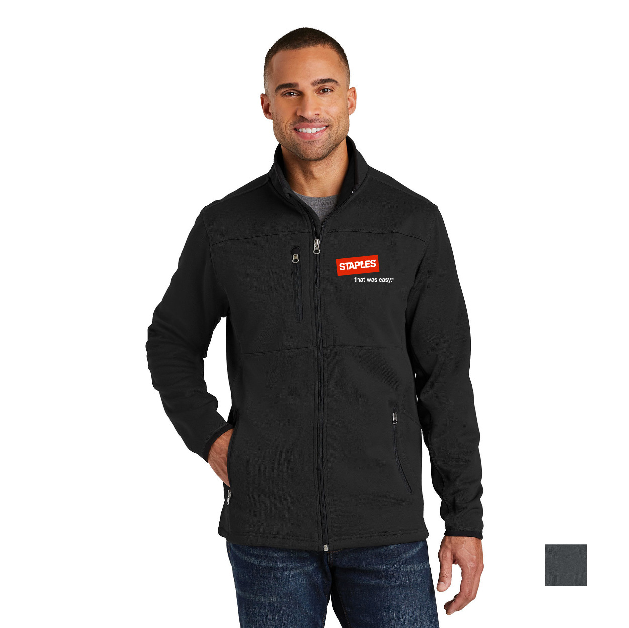 Port Authority Pique Fleece Embroidered Jacket - Graphite Grey