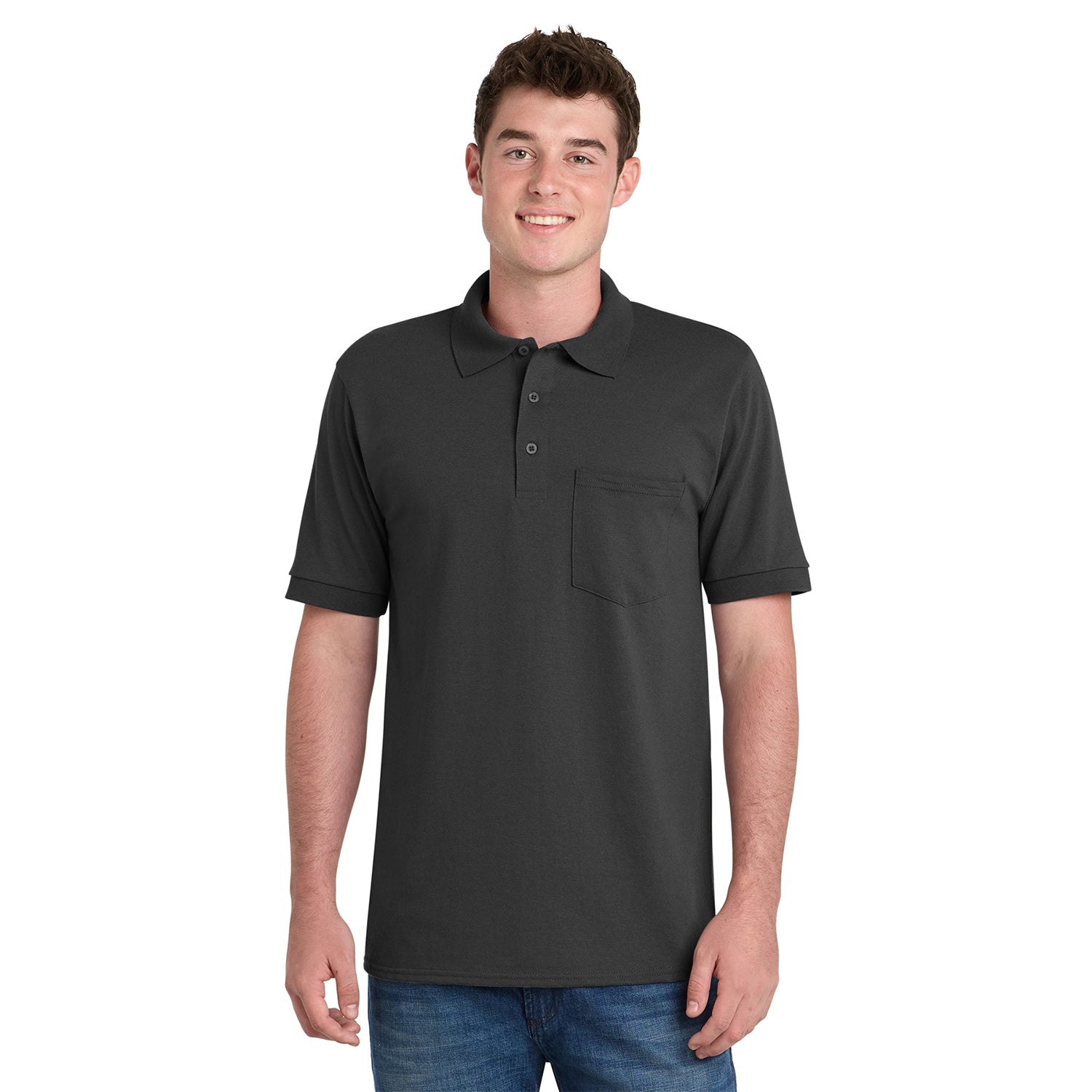 Port & Co Core Blend Jersey Knit Pocket Embroidered Polo