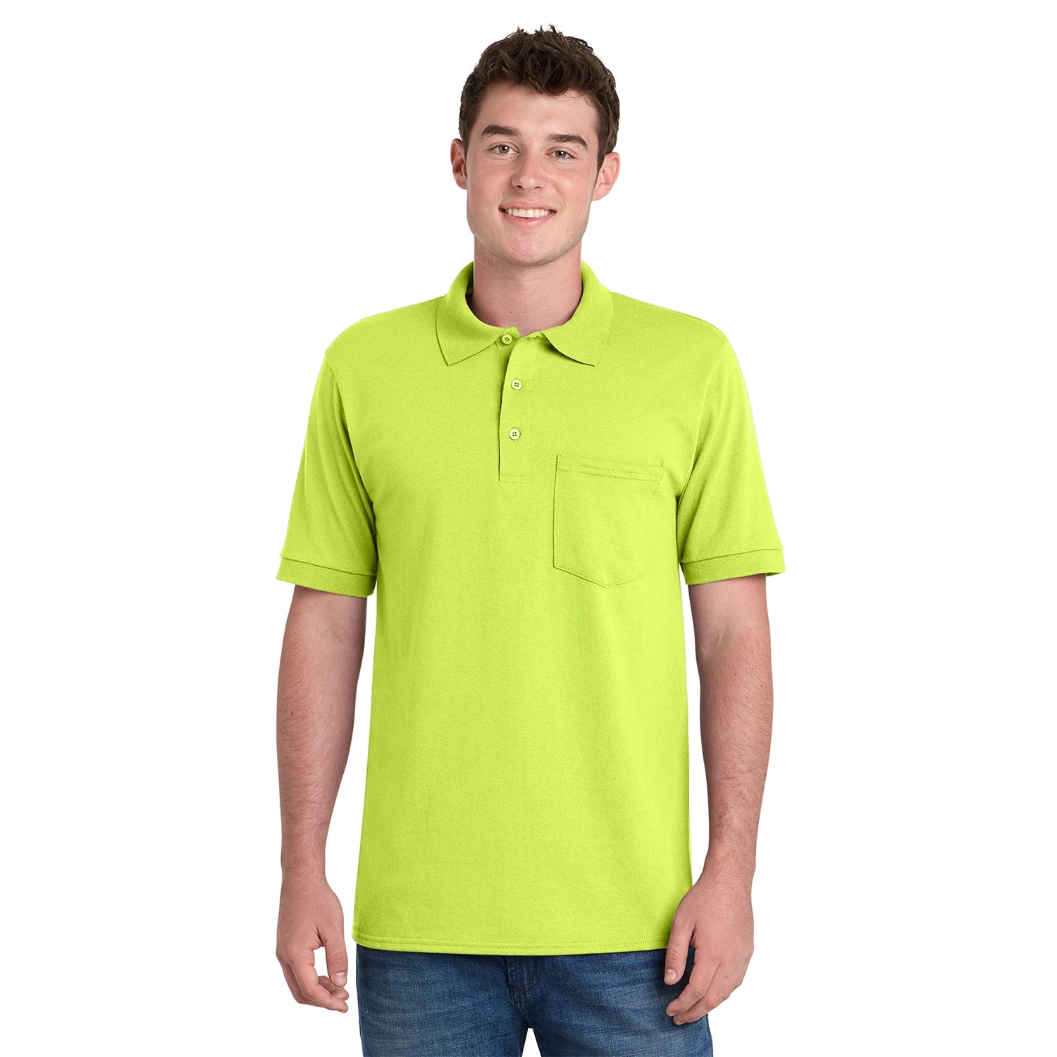 Port & Co Core Blend Jersey Knit Pocket Embroidered Polo