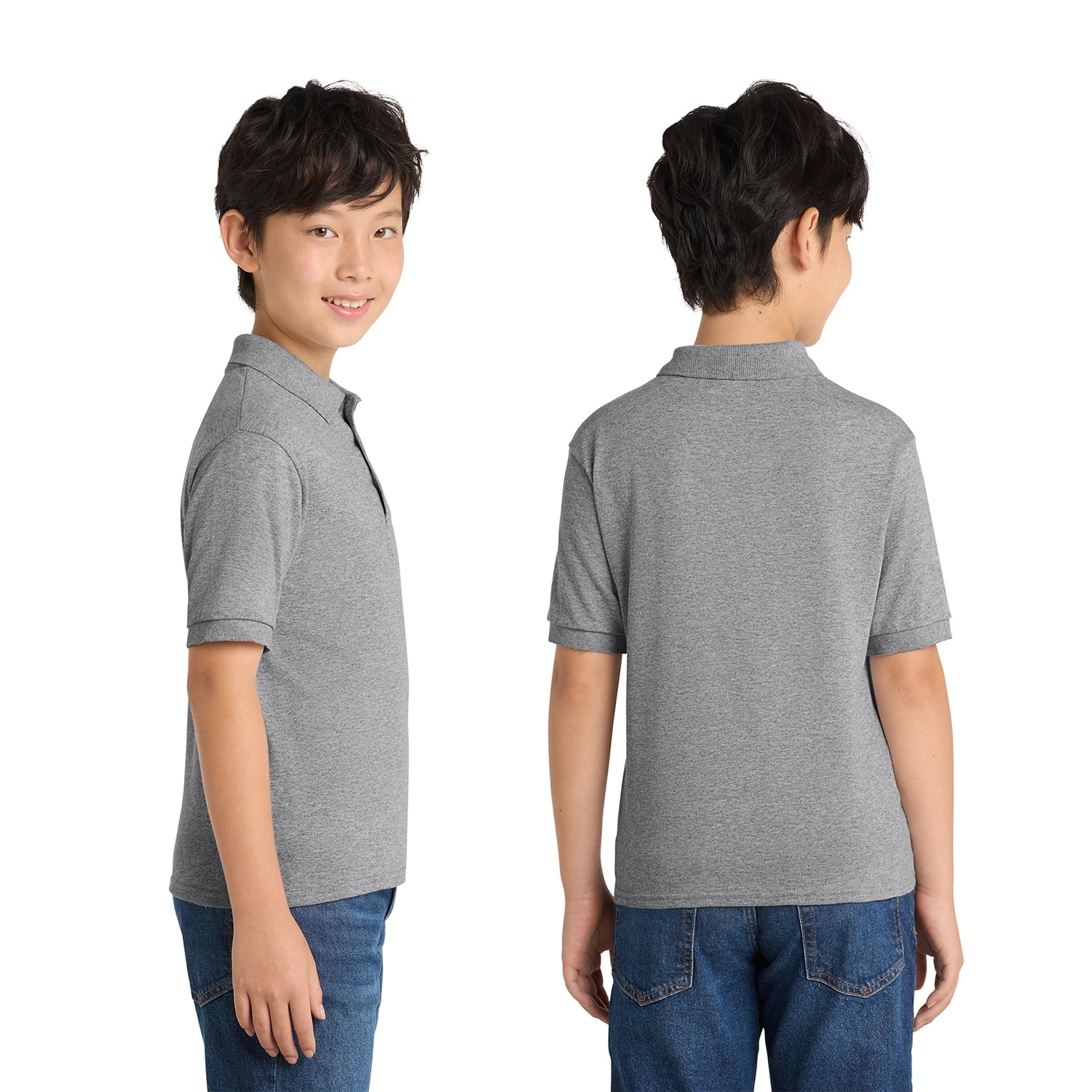 Port & Co Youth Core Blend Jersey Knit Embroidered Polo