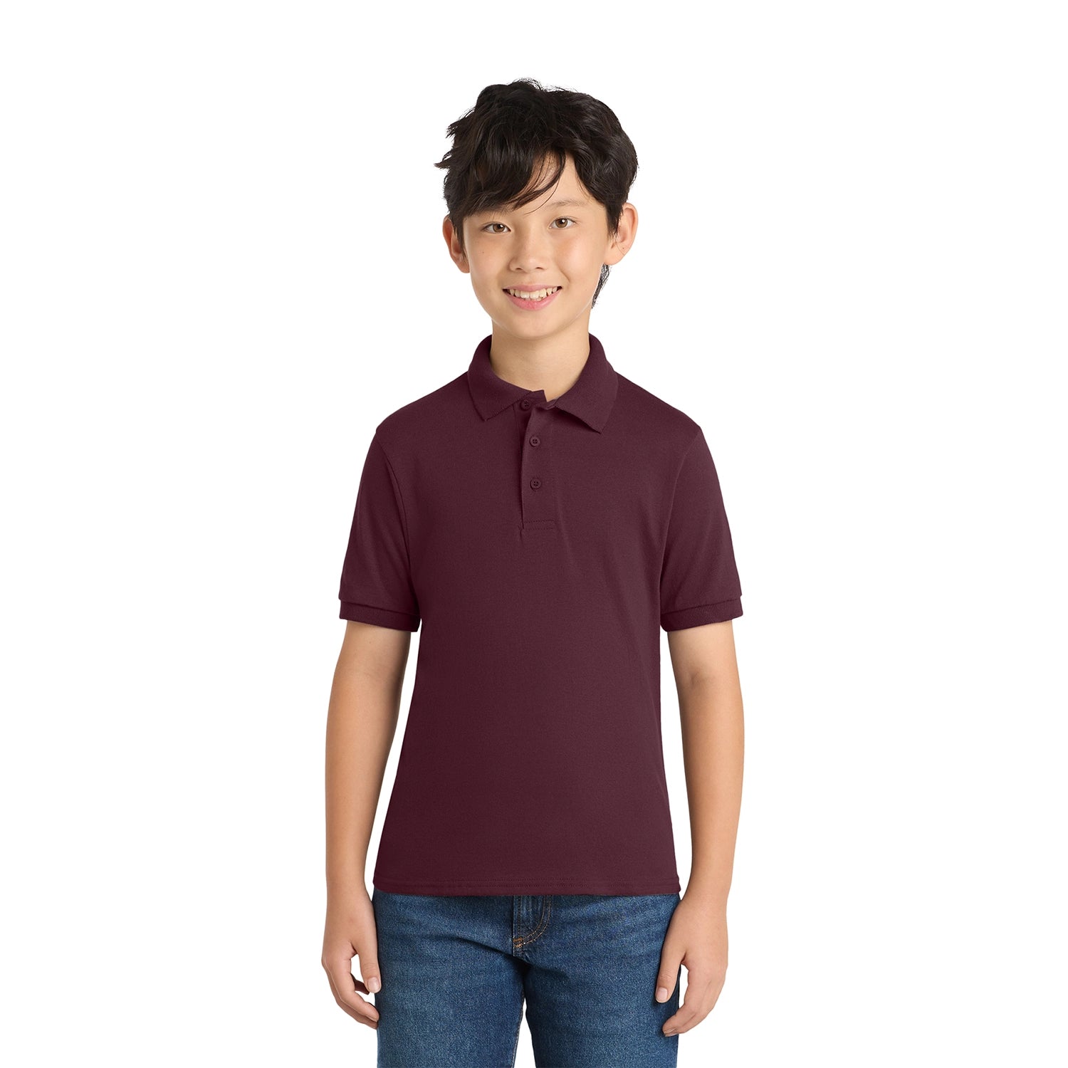 Port & Co Youth Core Blend Jersey Knit Embroidered Polo