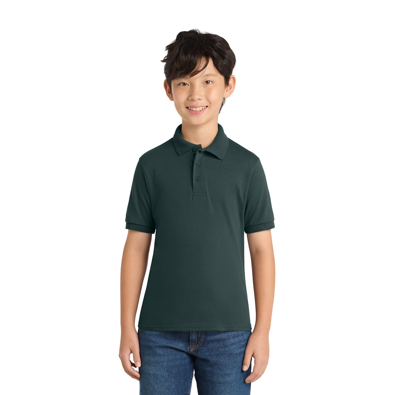 Port & Co Youth Core Blend Jersey Knit Embroidered Polo