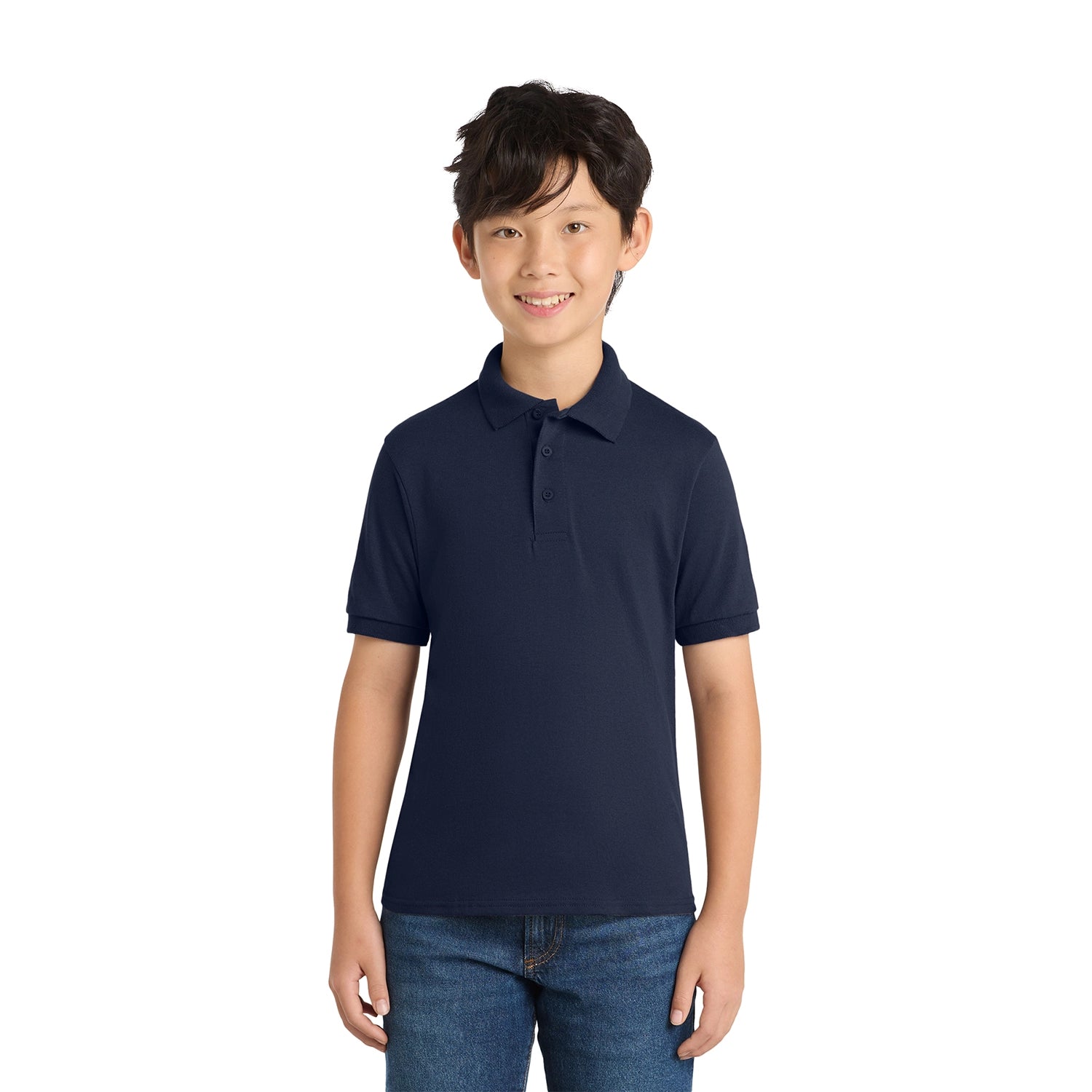 Port & Co Youth Core Blend Jersey Knit Embroidered Polo