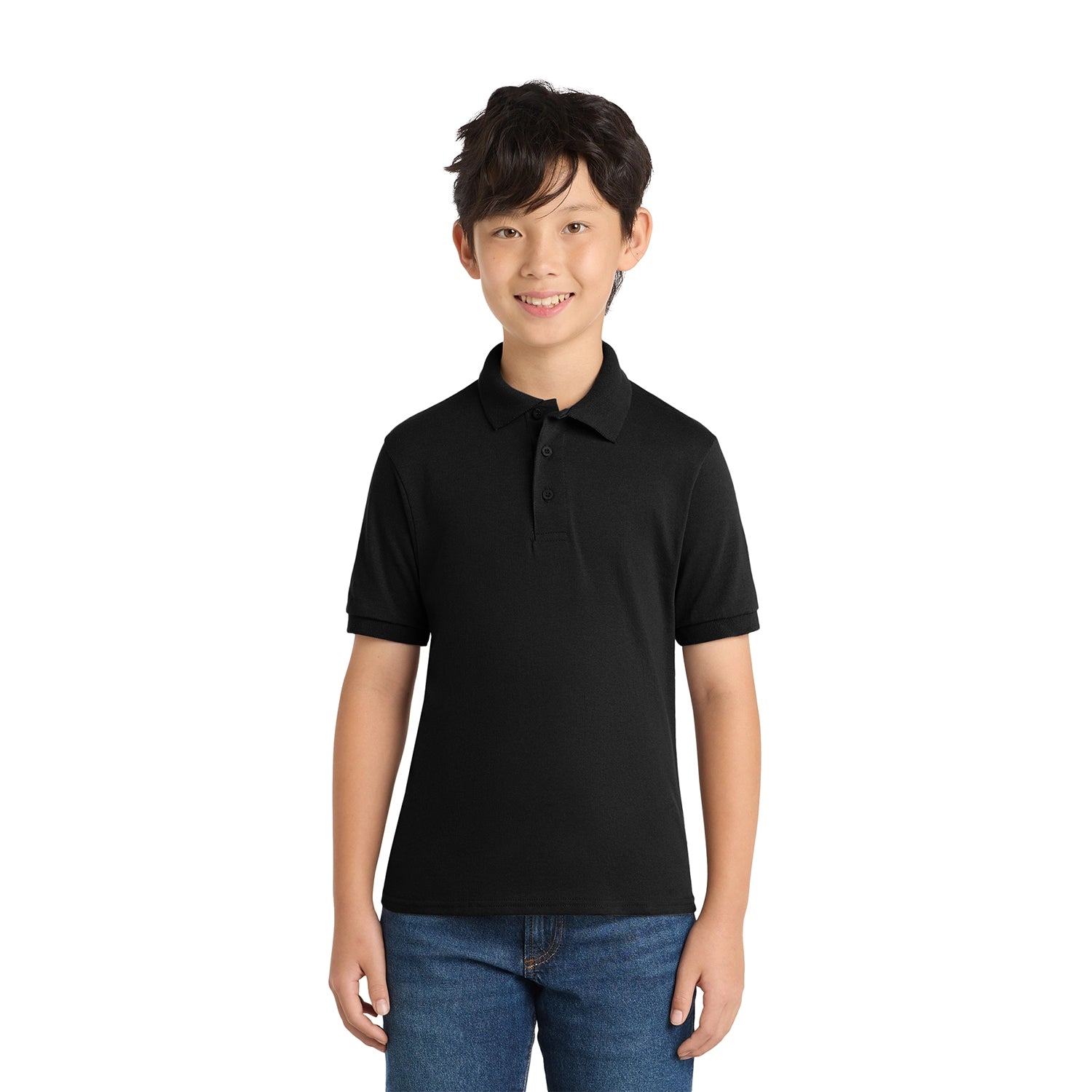 Port & Co Youth Core Blend Jersey Knit Embroidered Polo