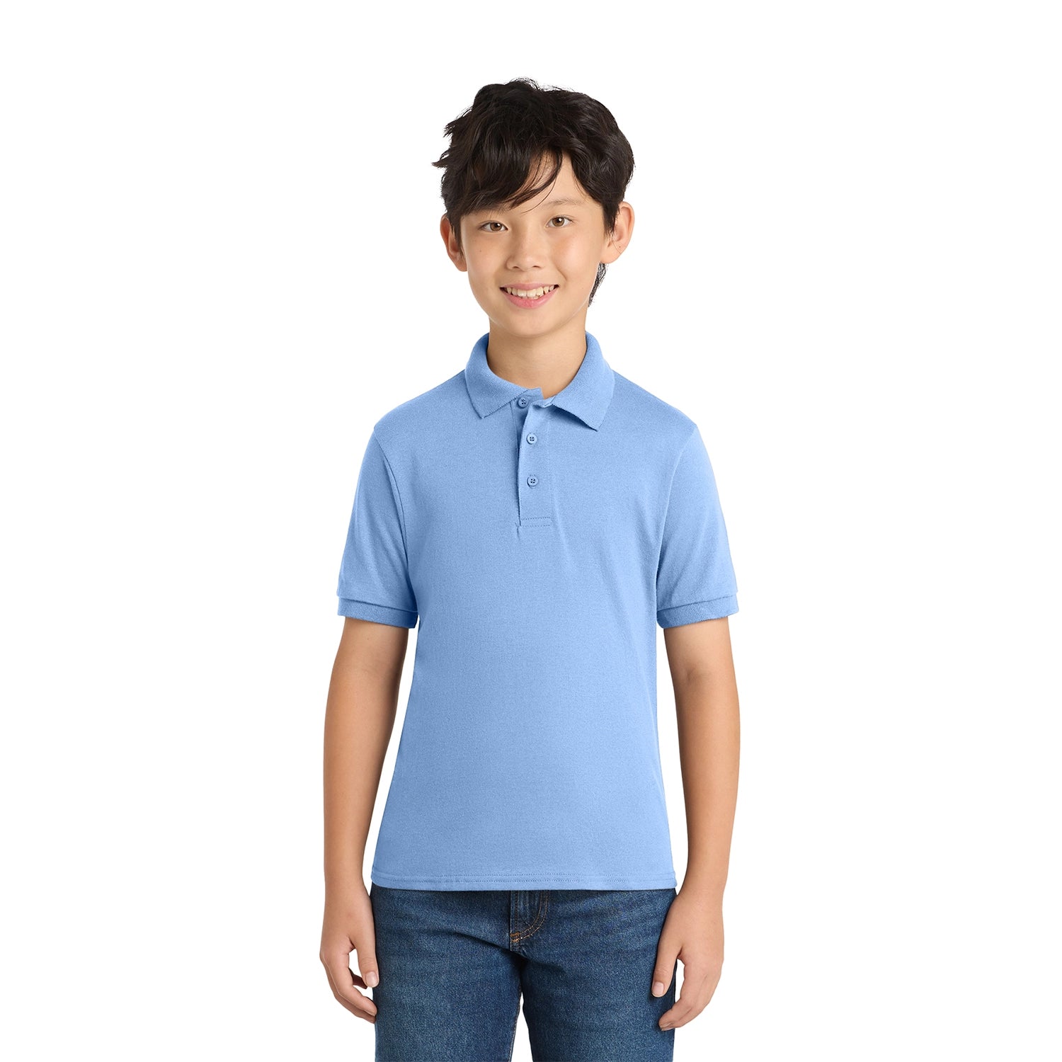 Port & Co Youth Core Blend Jersey Knit Embroidered Polo