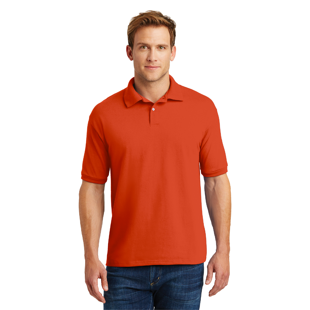 Hanes EcoSmart - 5.2-Ounce Jersey Knit Sport Shirt Embroidered