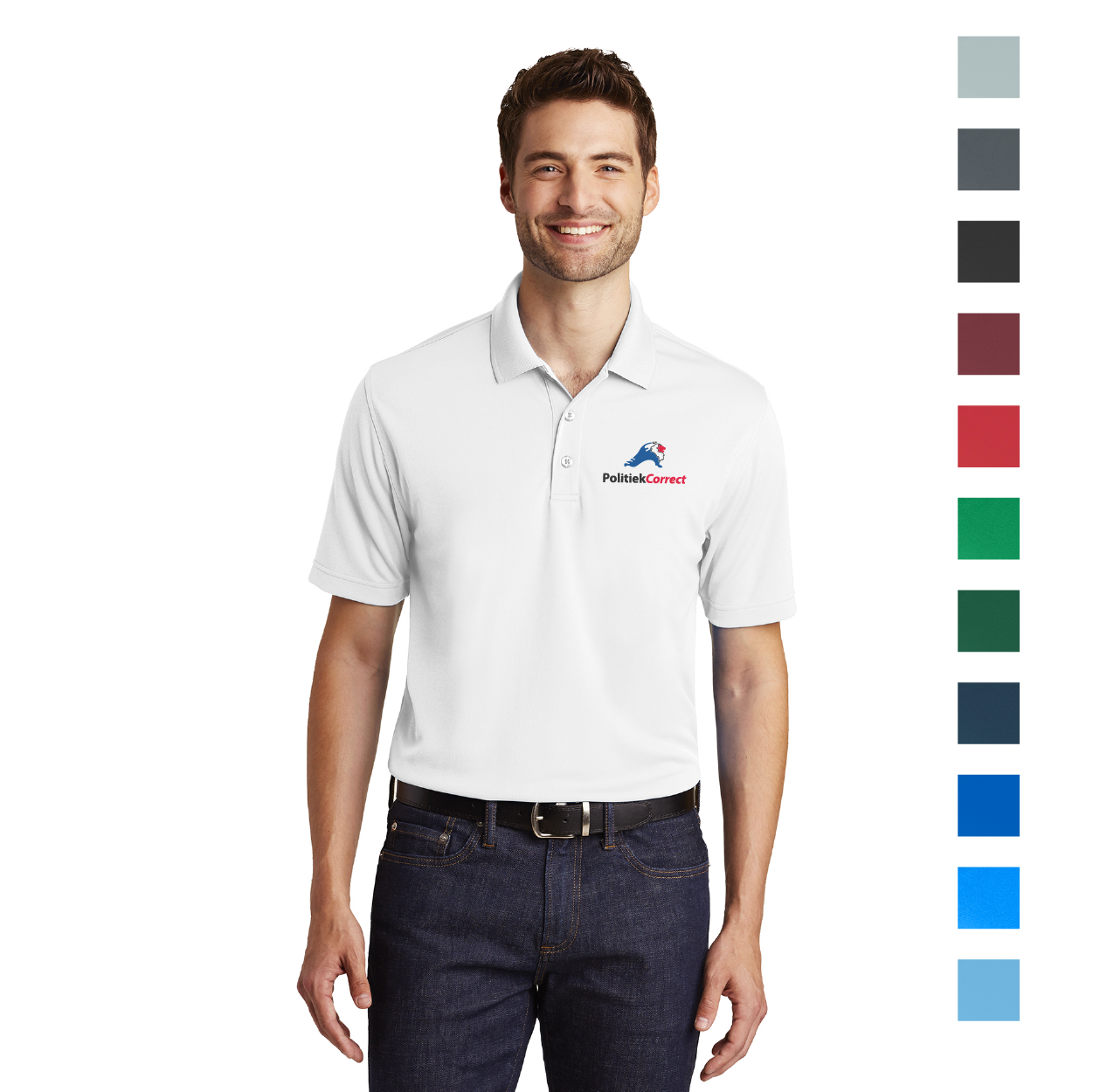 Port Authority Dry Zone UV Micro-Mesh Embroidered Polo - White