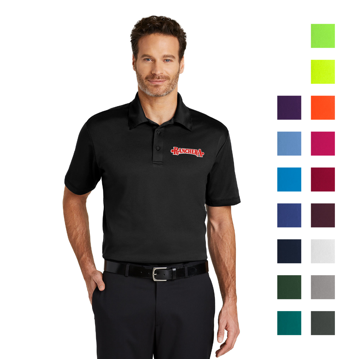 Port Authority Silk Touch Performance Embroidered Polo - White