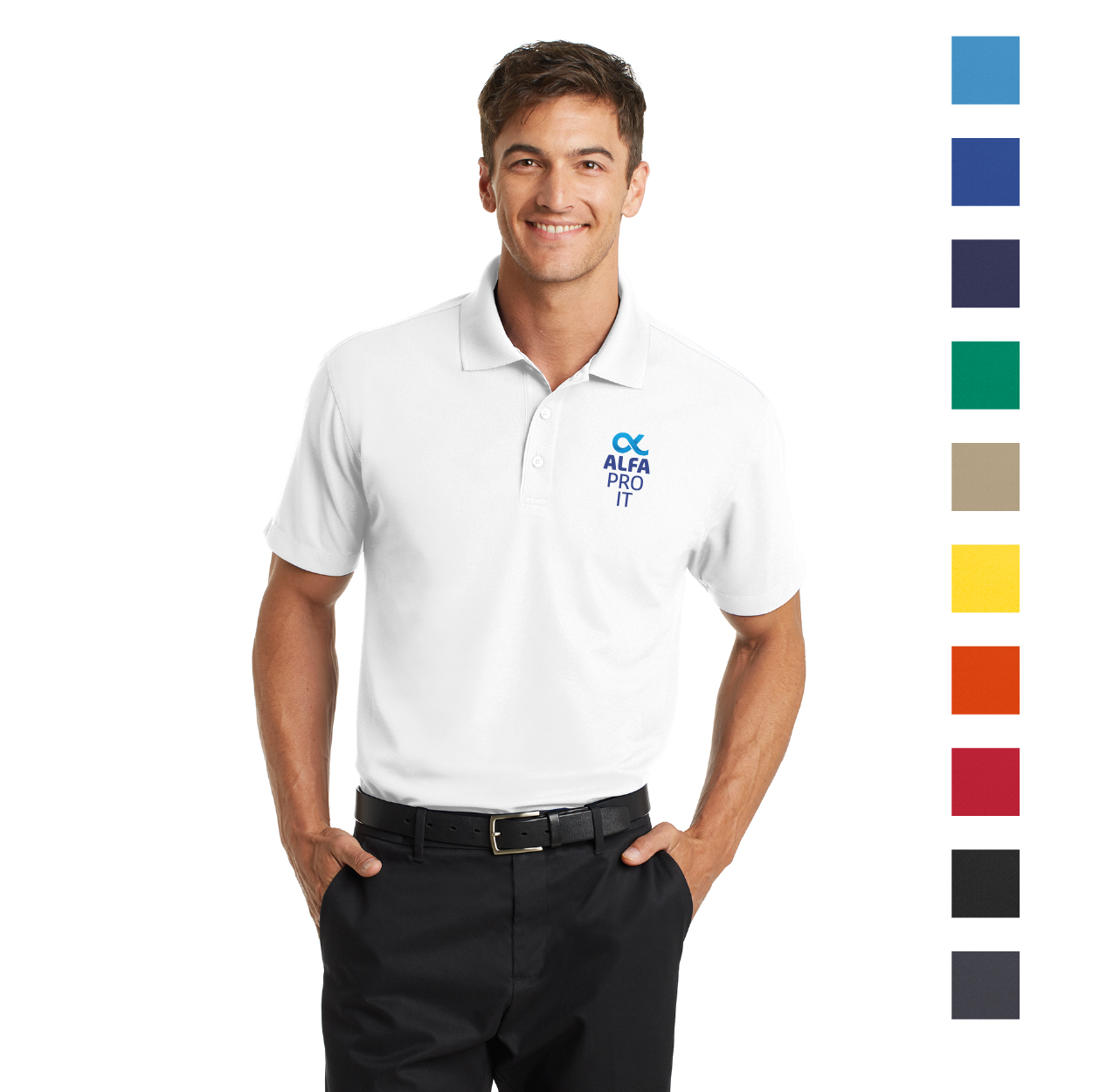 Port Authority Dry Zone Grid Embroidered Polo - Yellow