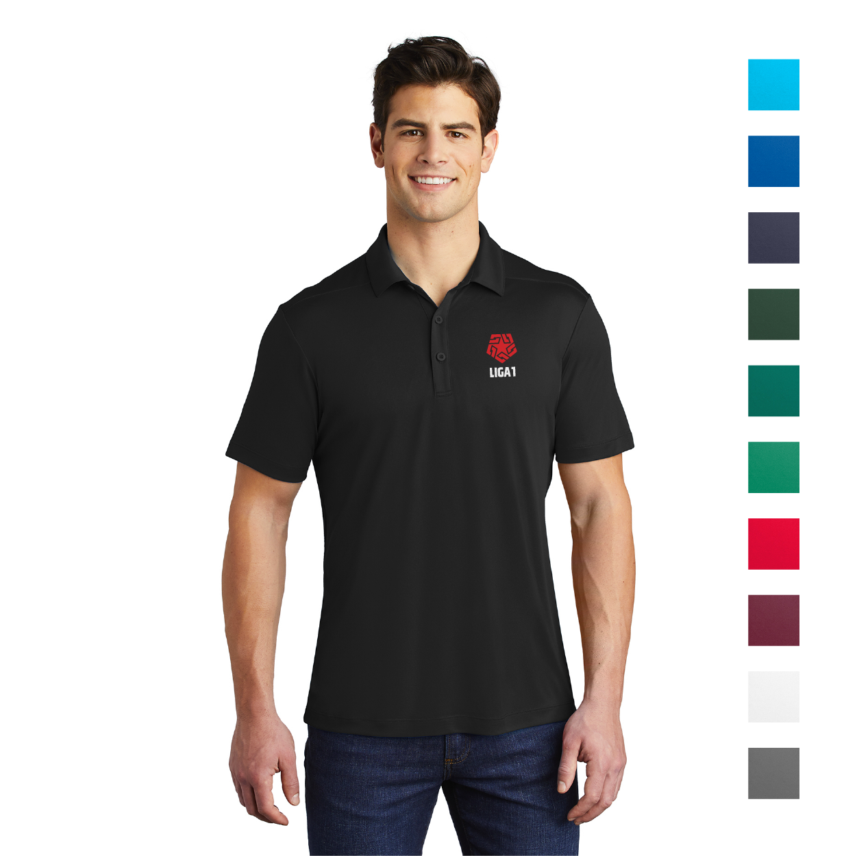 Sport-Tek Posi-UV Pro Embroidered Polo - White