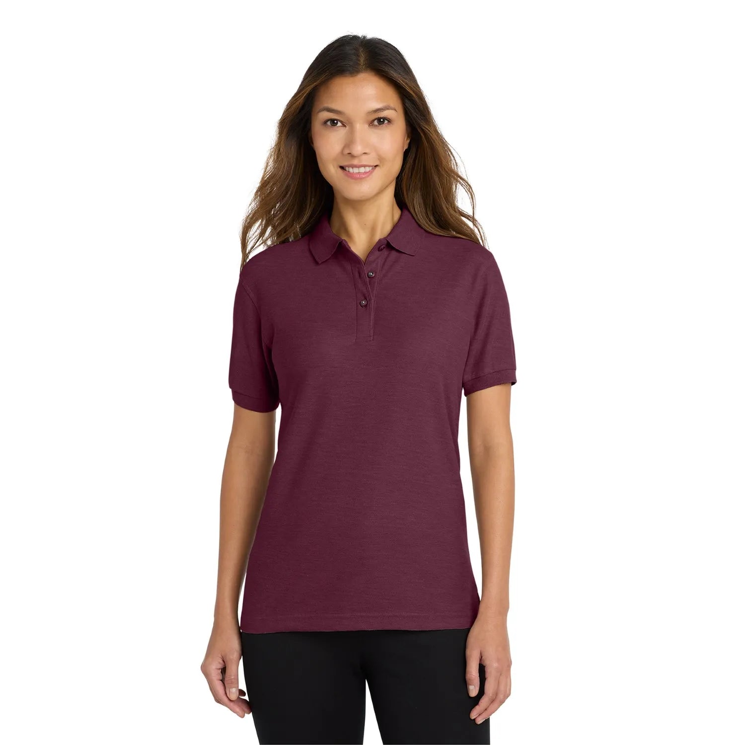 Port Authority Women's Silk Touch Embroidered Polo - Red