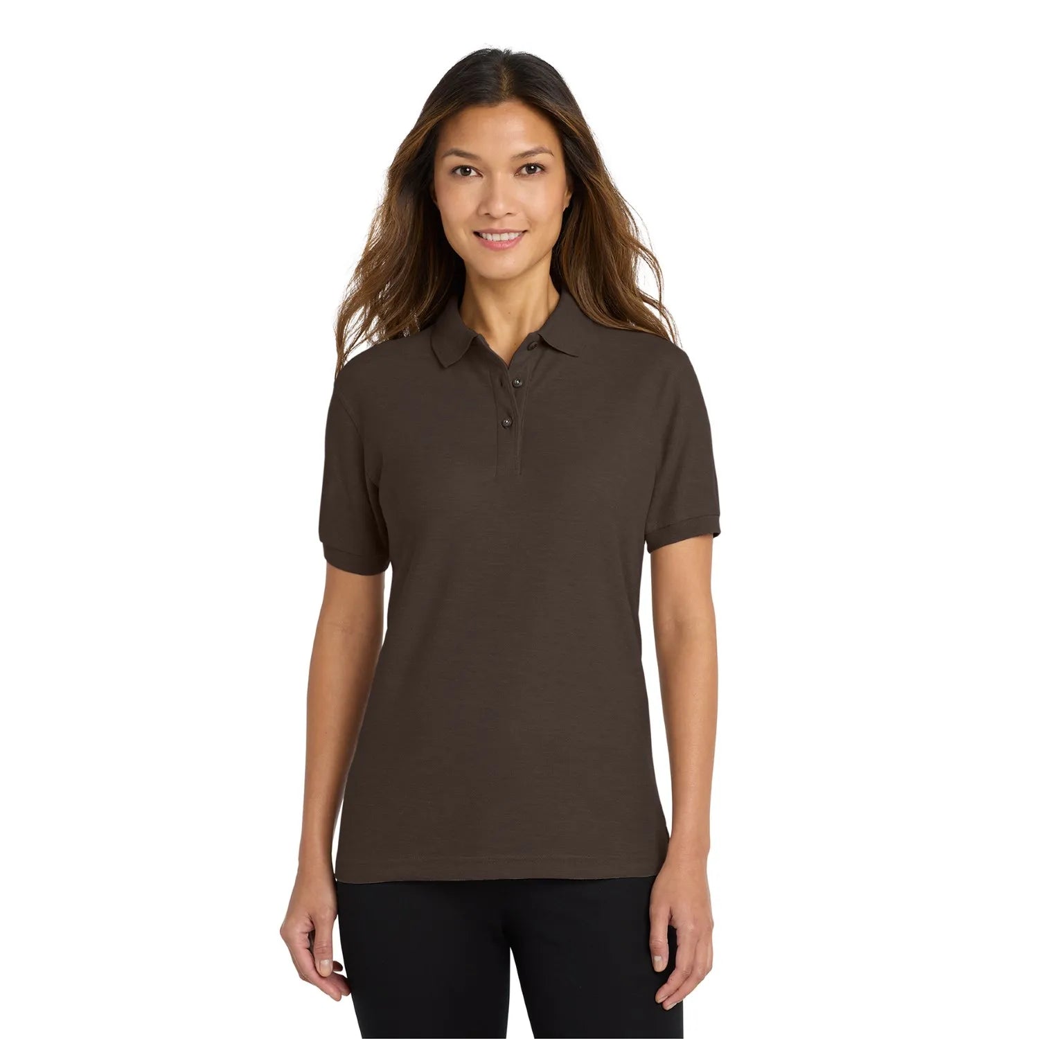 Port Authority Women's Silk Touch Embroidered Polo - Coffee Bean