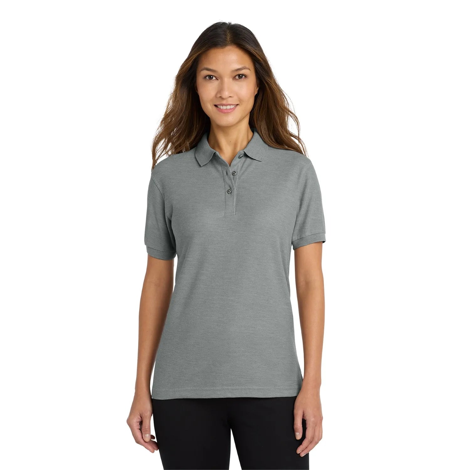 Port Authority Women's Silk Touch Embroidered Polo - Cool Grey