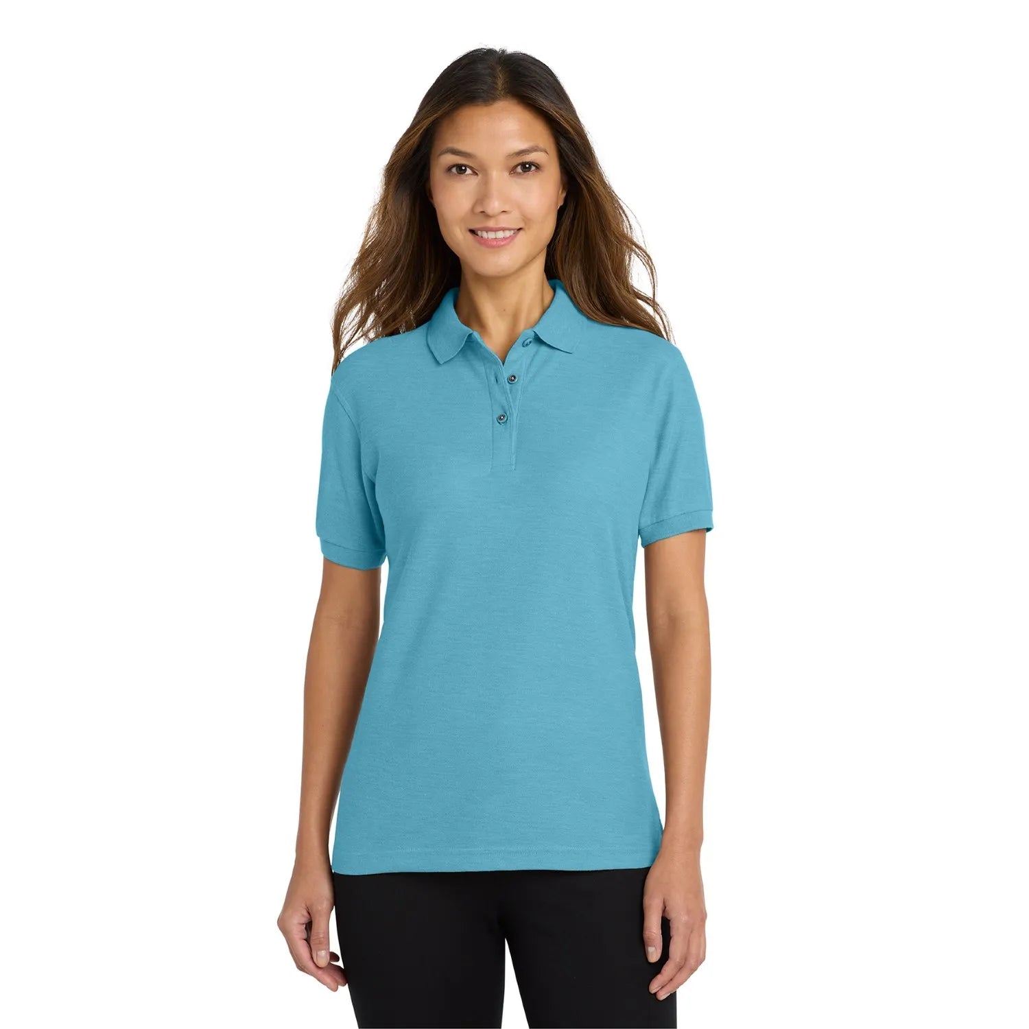 Port Authority Women's Silk Touch Embroidered Polo - Maui Blue