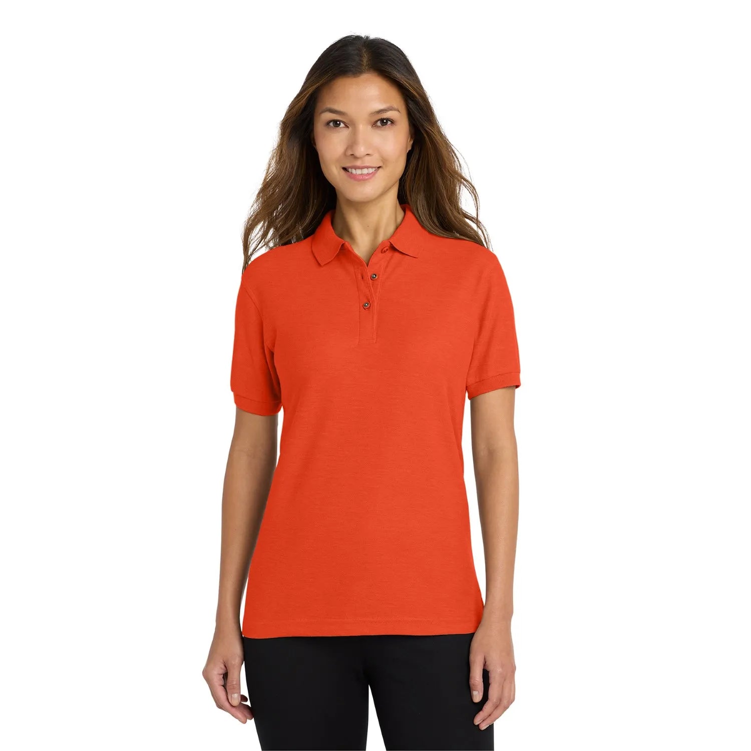 Port Authority Women's Silk Touch Embroidered Polo - Orange