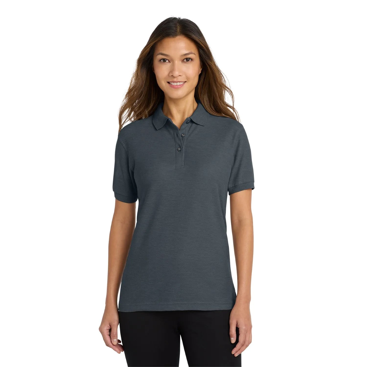 Port Authority Women's Silk Touch Embroidered Polo - Steel Grey