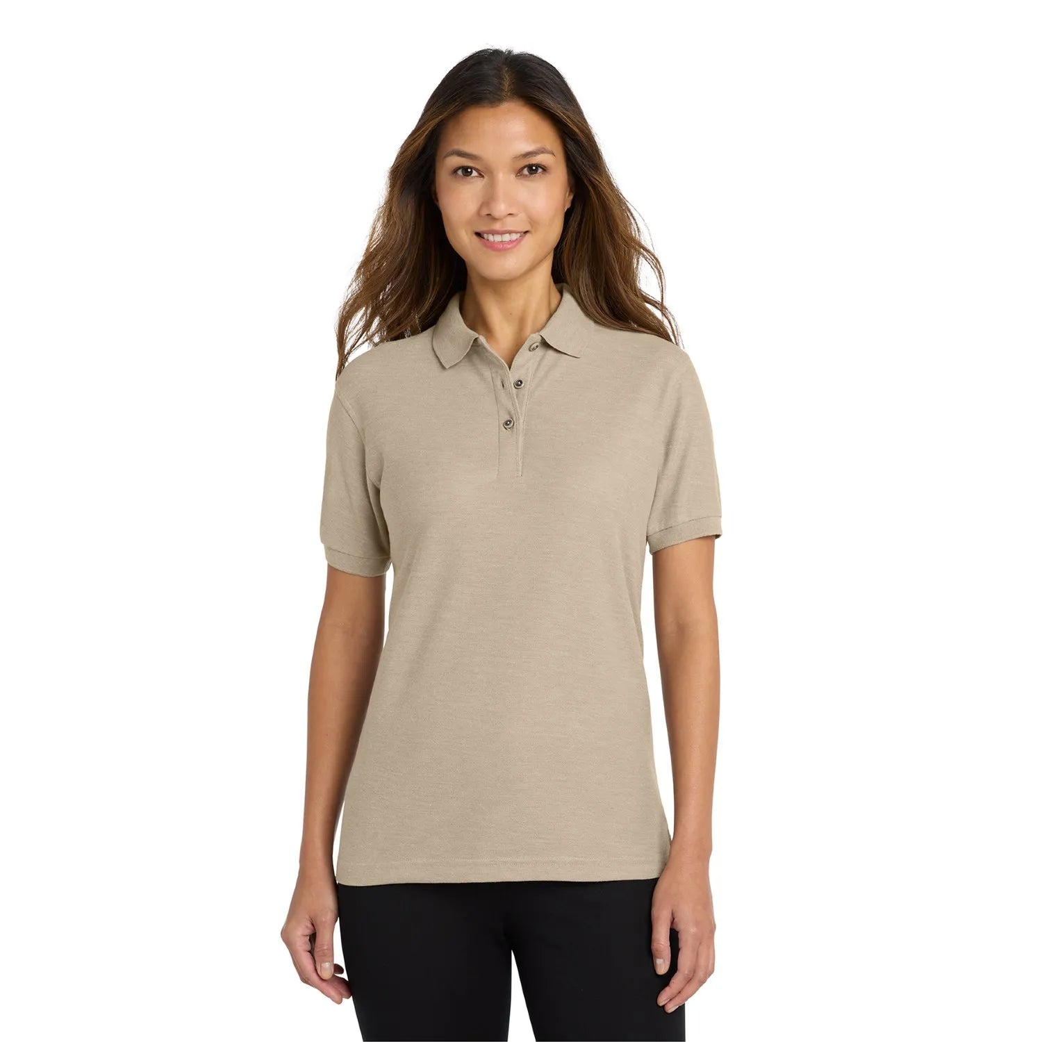 Port Authority Women's Silk Touch Embroidered Polo - Stone Beige