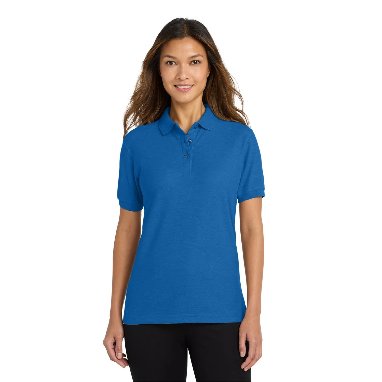 Port Authority Women's Silk Touch Embroidered Polo - Strong Blue