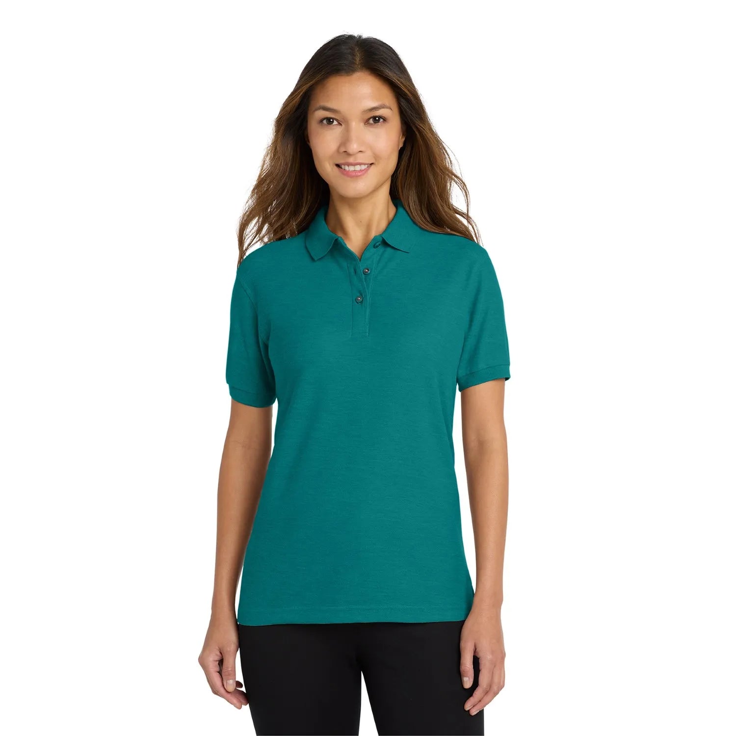 Port Authority Women's Silk Touch Embroidered Polo - Teal Green