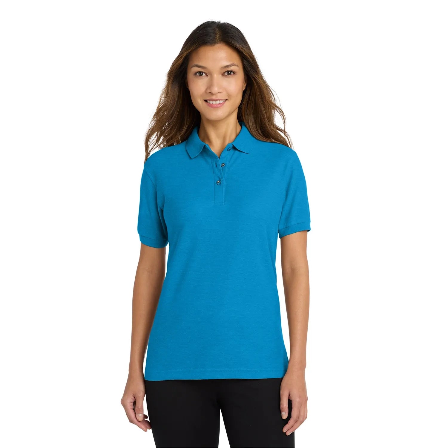 Port Authority Women's Silk Touch Embroidered Polo - Turquoise Blue