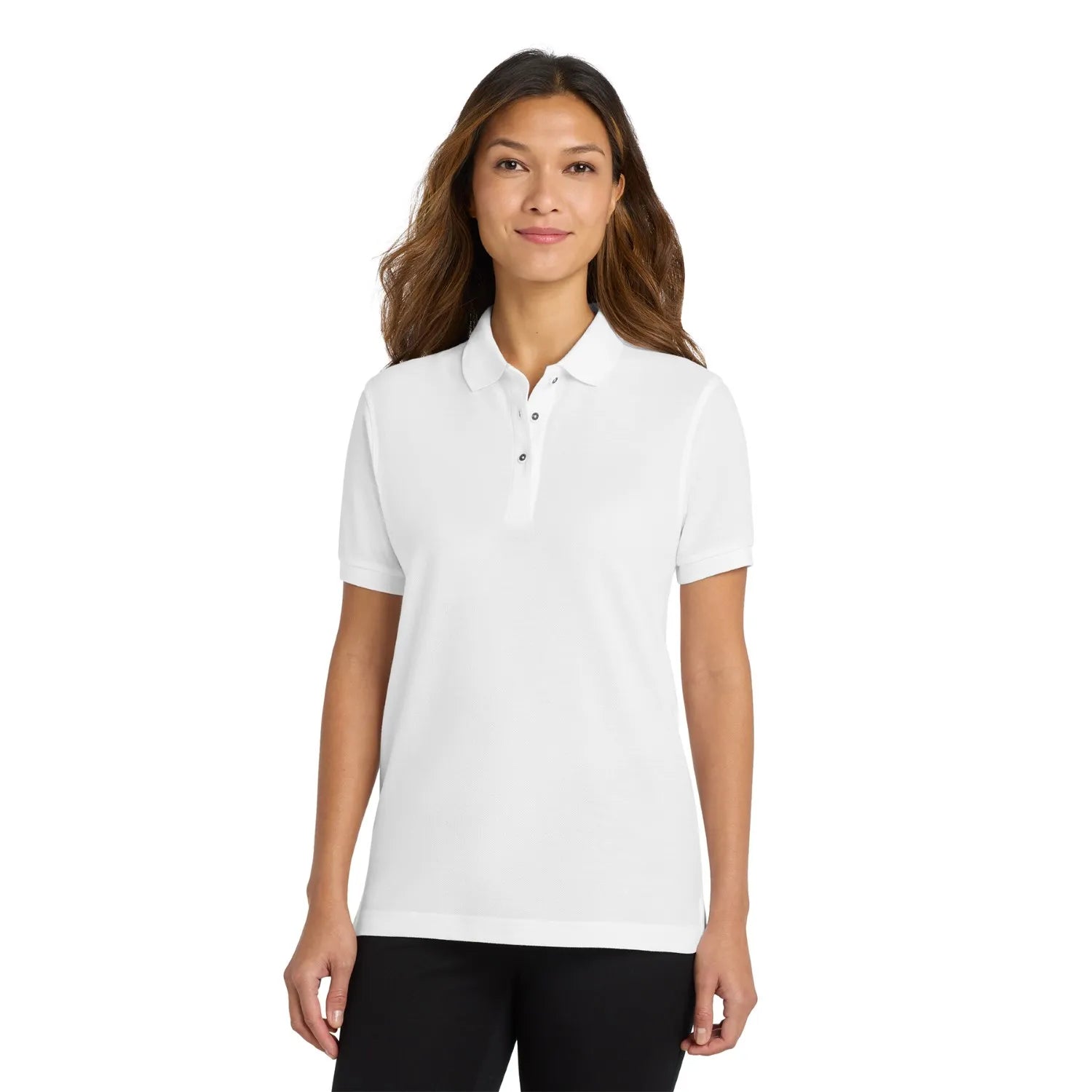 Port Authority Women's Silk Touch Embroidered Polo - White