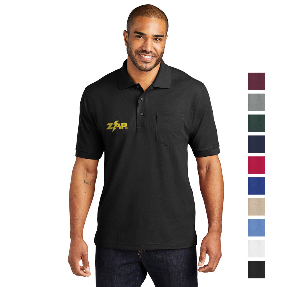 Port Authority Silk Touch Embroidered Polo with Pocket