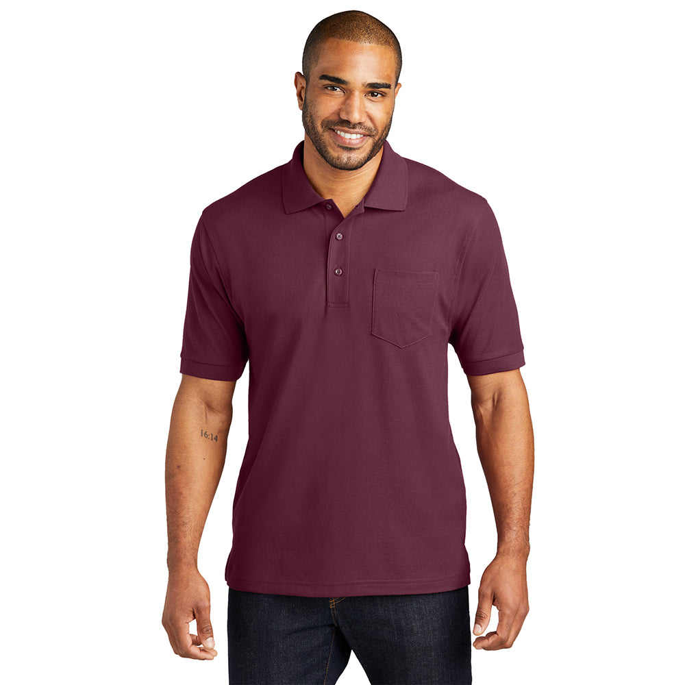 Port Authority Silk Touch Embroidered Polo with Pocket