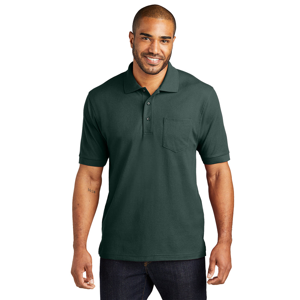 Port Authority Silk Touch Embroidered Polo with Pocket