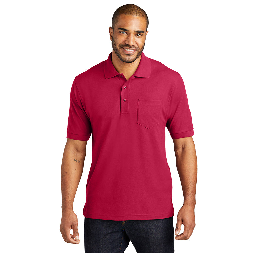 Port Authority Silk Touch Embroidered Polo with Pocket