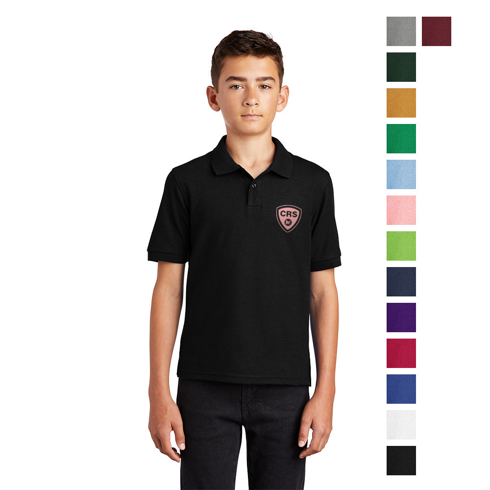 Port Authority Youth Silk Touch Embroidered Polo