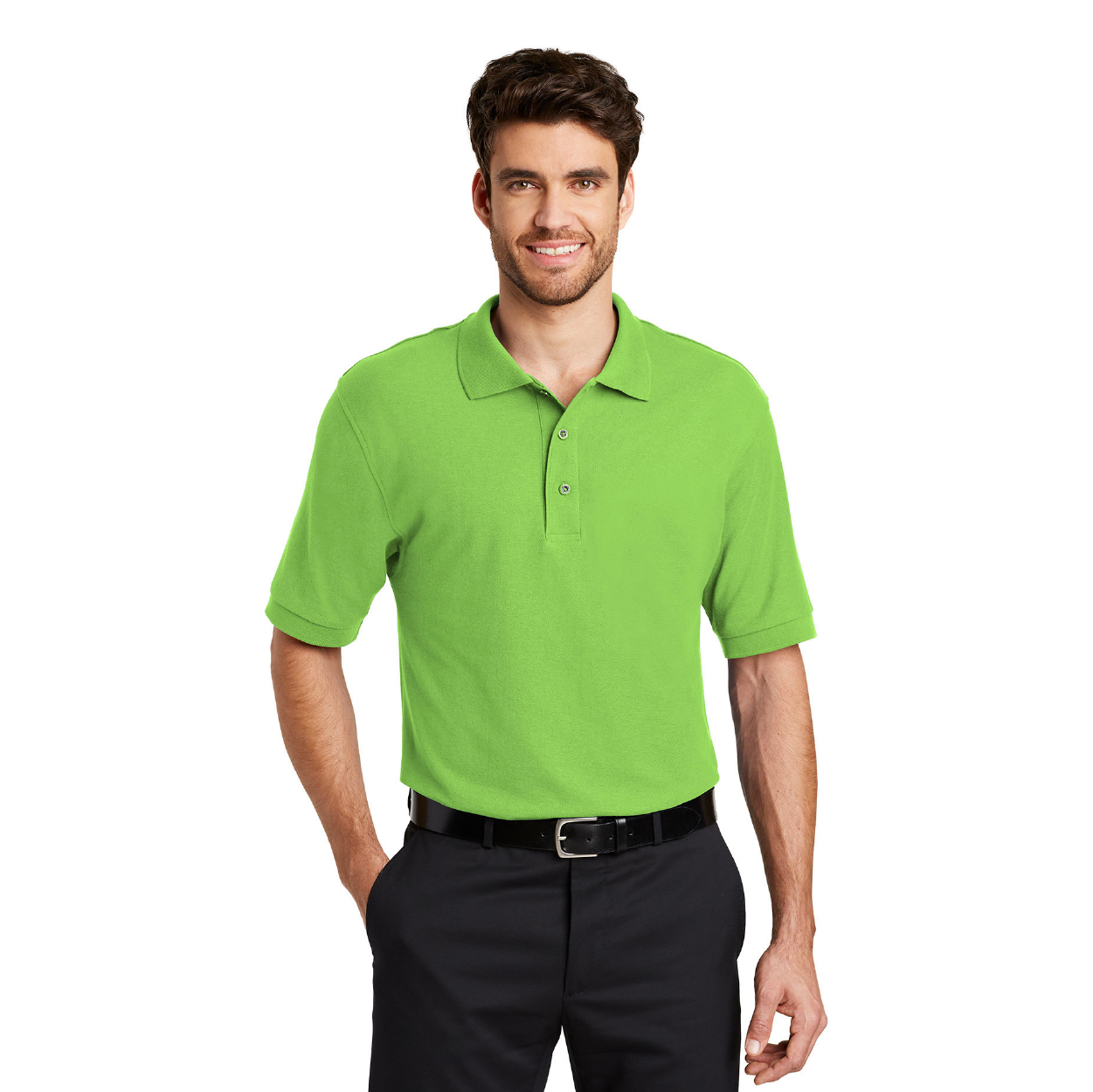 Port Authority Silk Touch Embroidered Polo - Mediterranean Blue (PMS 2118C)