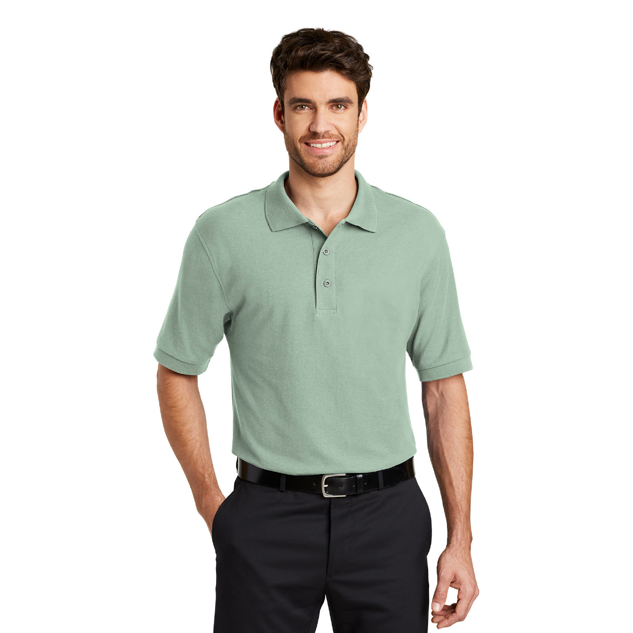Port Authority Silk Touch Embroidered Polo - Navy Blue (PMS 533C)