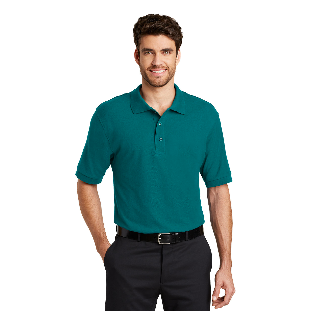 Port Authority Silk Touch Embroidered Polo - Steel Grey (PMS 7540C)