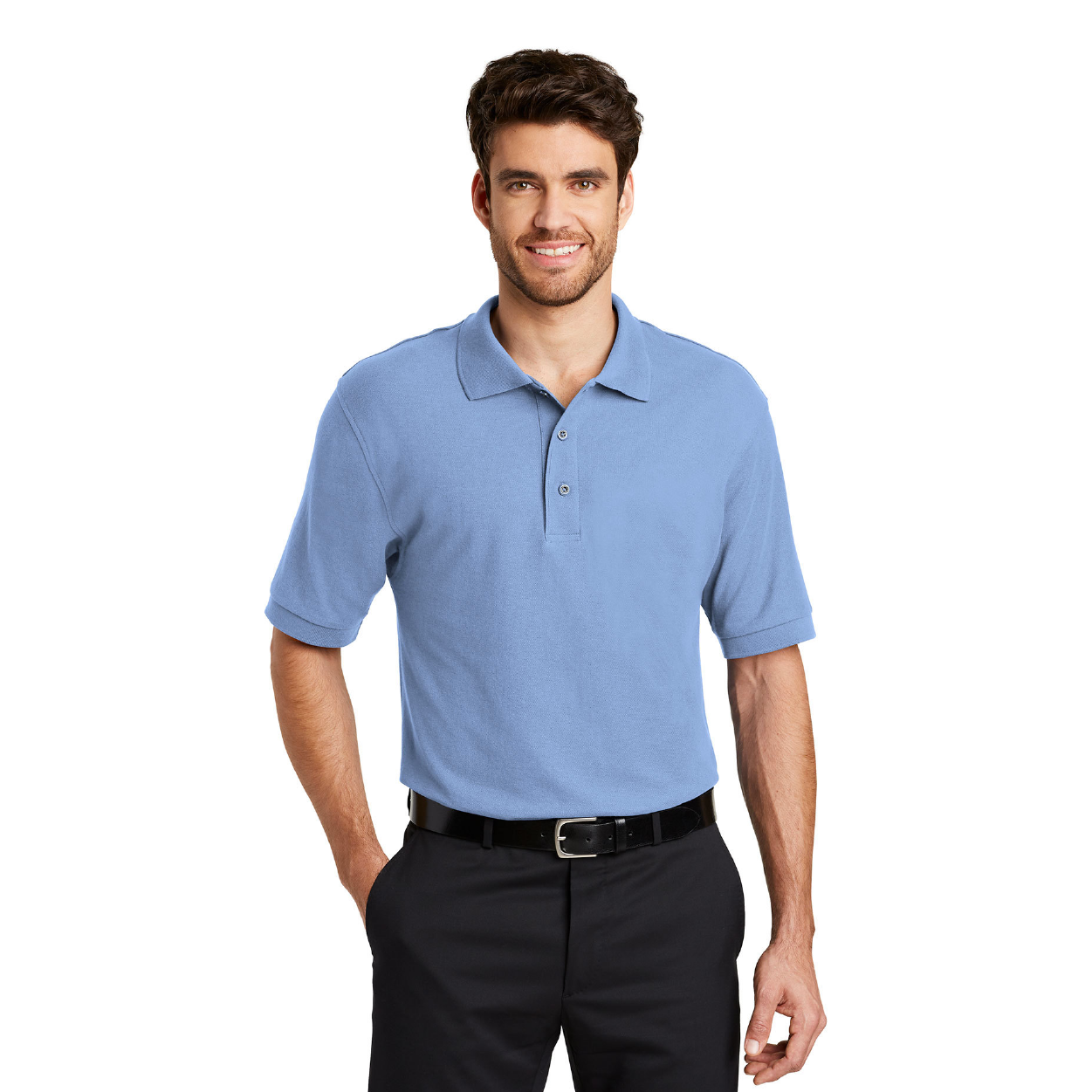 Port Authority Silk Touch Embroidered Polo - Strong Blue (PMS 2133C)