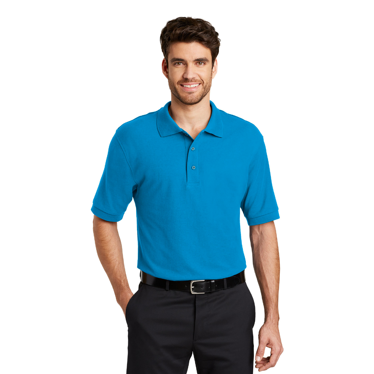Port Authority Silk Touch Embroidered Polo - Teal Green (PMS 7715C)