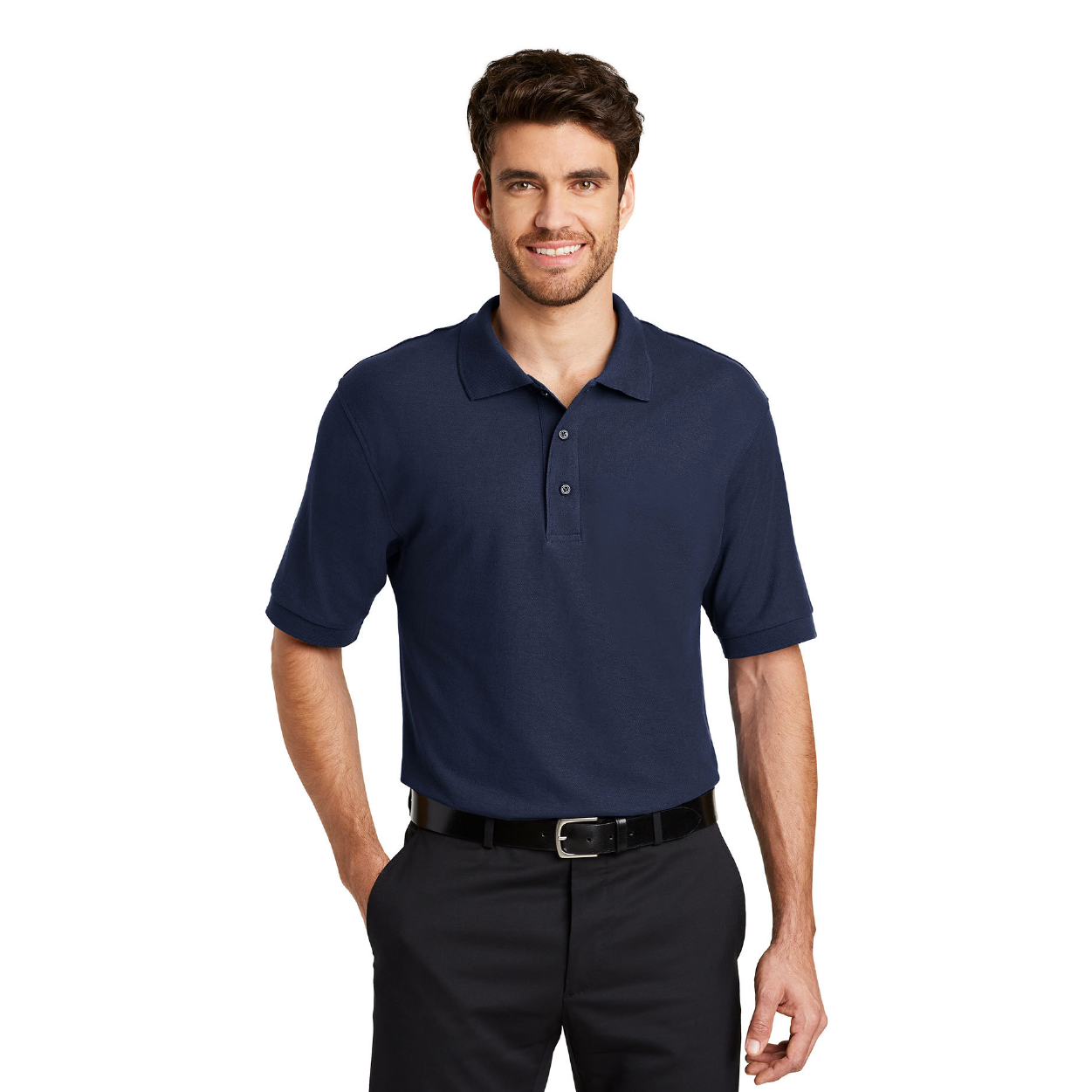 Port Authority Silk Touch Embroidered Polo - Turquoise Blue (PMS 3015C)