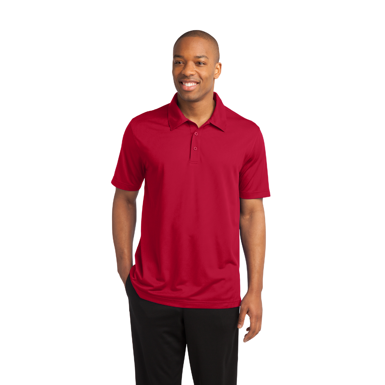 Sport-Tek PosiCharge Active Textured Embroidered Polo - True Red (PMS 200C)