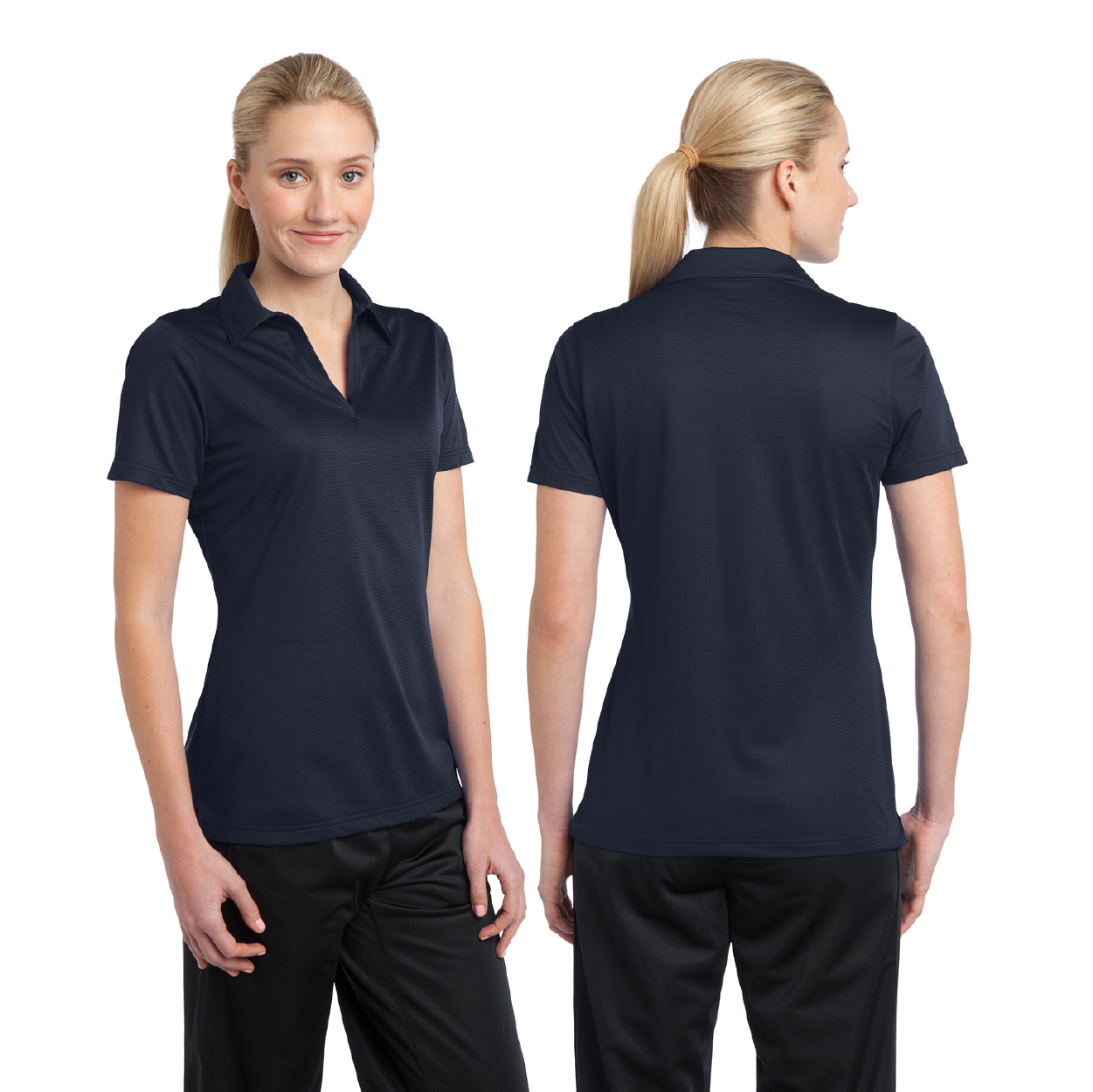 Sport-Tek Women's PosiCharge Active Textured Embroidered Polo - Iron Grey (PMS 7540C)