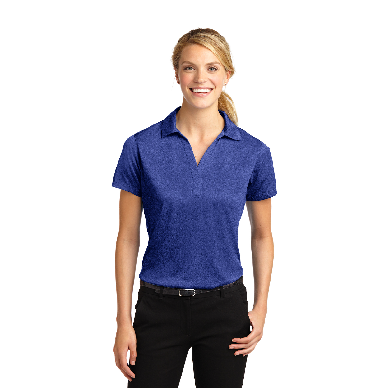 Sport-Tek Women's Heather Contender Embroidered Polo - Vintage Heather Grey (PMS COOL GRAY 9C)